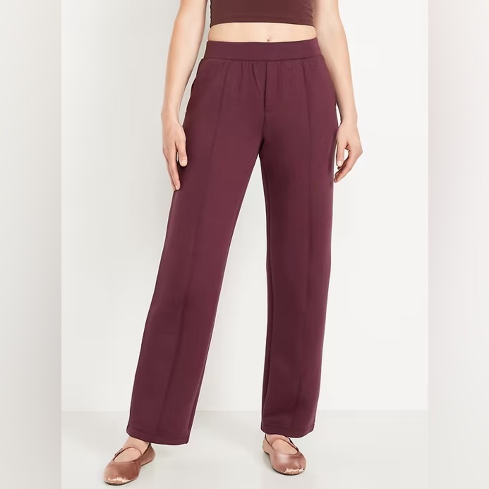 NWT! Old Navy Dark Sepia Purple High-Waisted Bounce Fleece Trouser Sweatpants 🔔